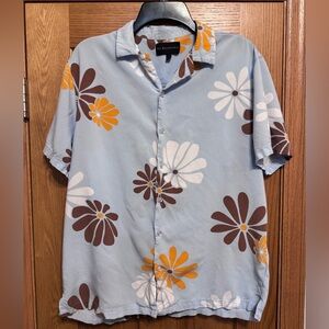 Men’s Blue Floral Casual Shirt
